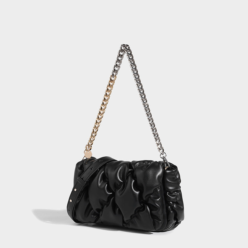 Women’s Pineapple Quilted Chains Flap Shoulder Bags in Vegan Leather image 3