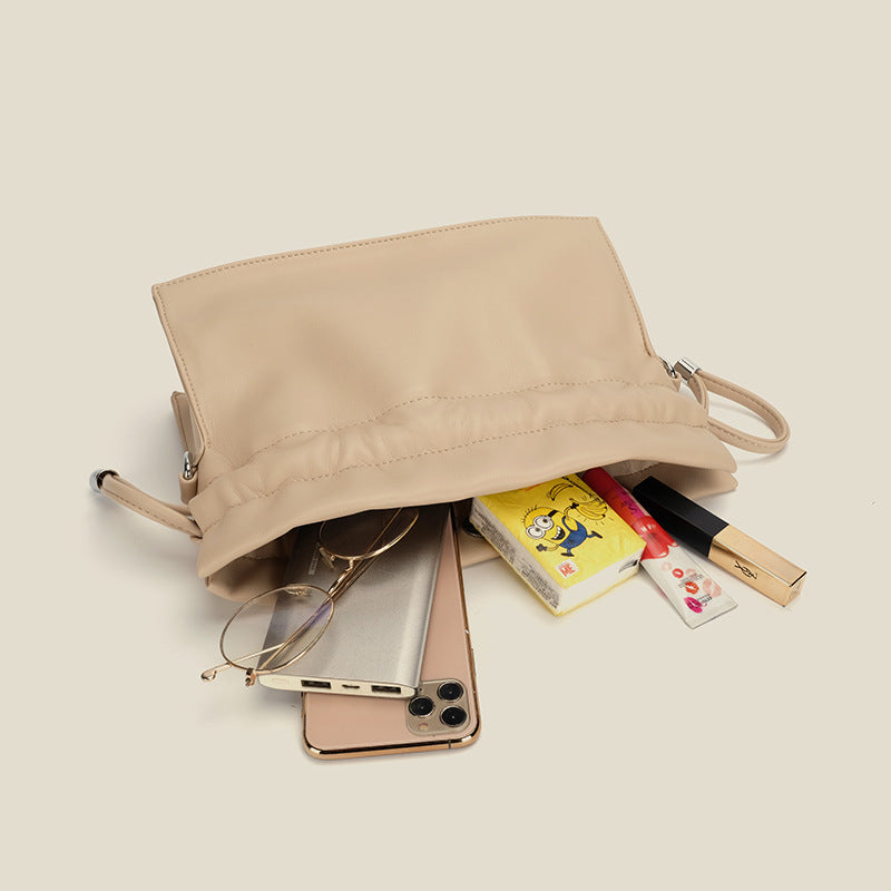 Women’s Slouchy Drawstring Bucket Bags Vegan Leather image 4