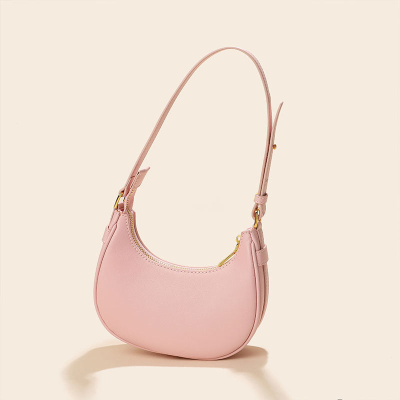 Women’s Minimal Genuine Leather Hobo Baguette Bags image 3