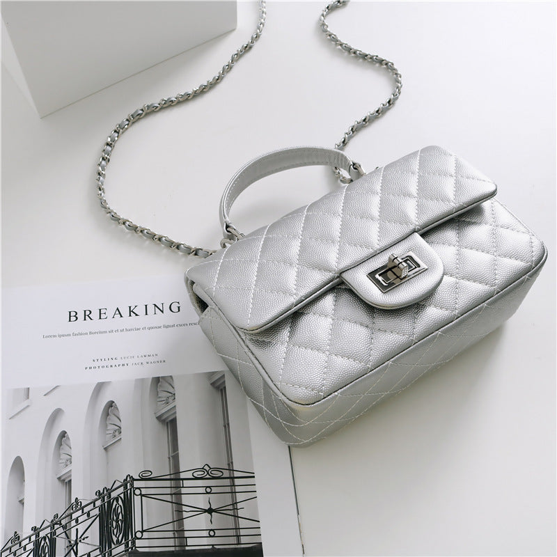 Women’s Genuine Leather Quilted Top Handle Crossbody Bags image 7