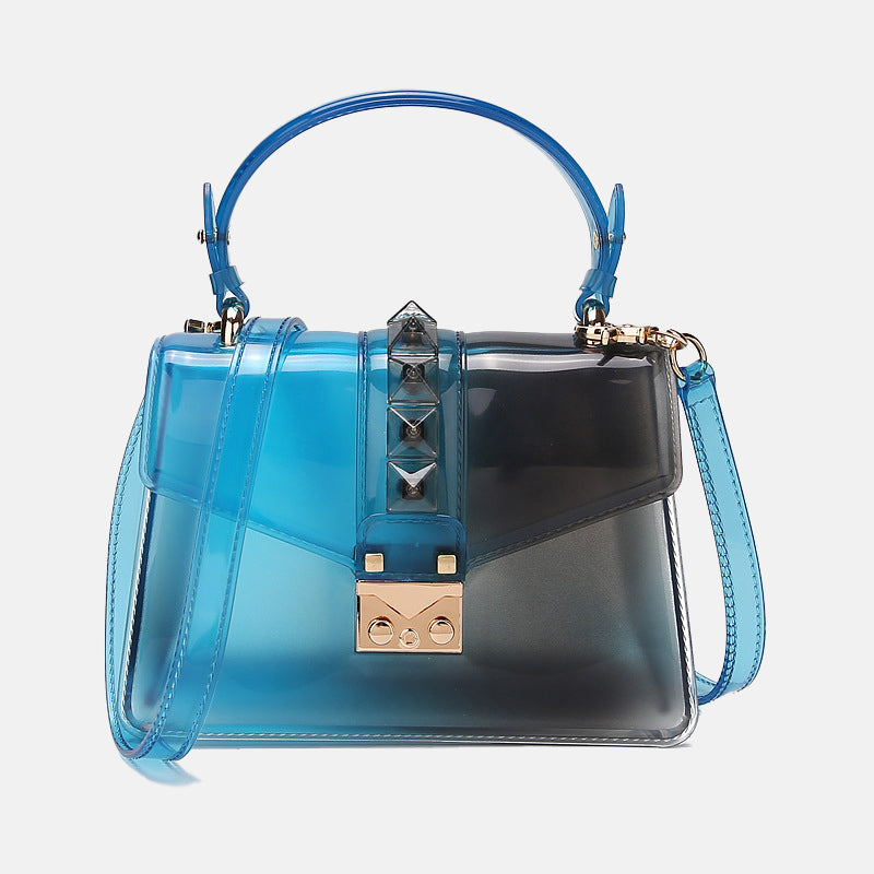 Women’s Flap Clear PVC Top Handle Bags with Shoulder Strap image 3