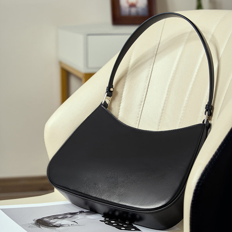 Women’s Minimal Genuine Leather Baguette Bags image 3