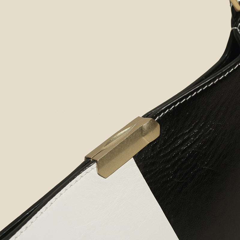 Women’s Black N White Baguette Bags in Genuine Leather image 5