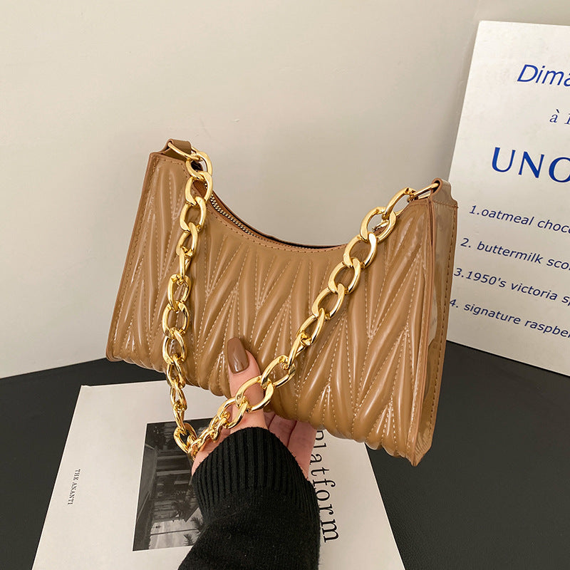 Women’s Quilted Chains Baguette Bags in Vegan Leather image 5