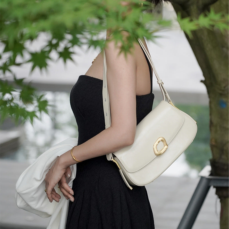 Women’s SHELL Minimal Genuine Leather Baguette Bags image 5