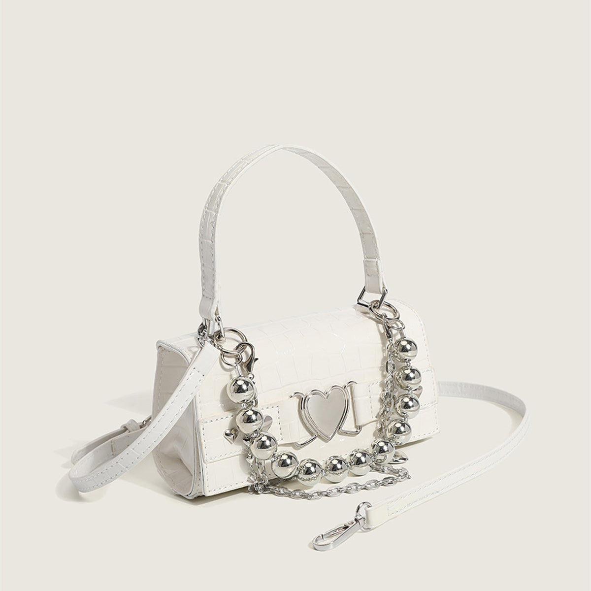 Women’s Croc Print Top Handle Purse image 3