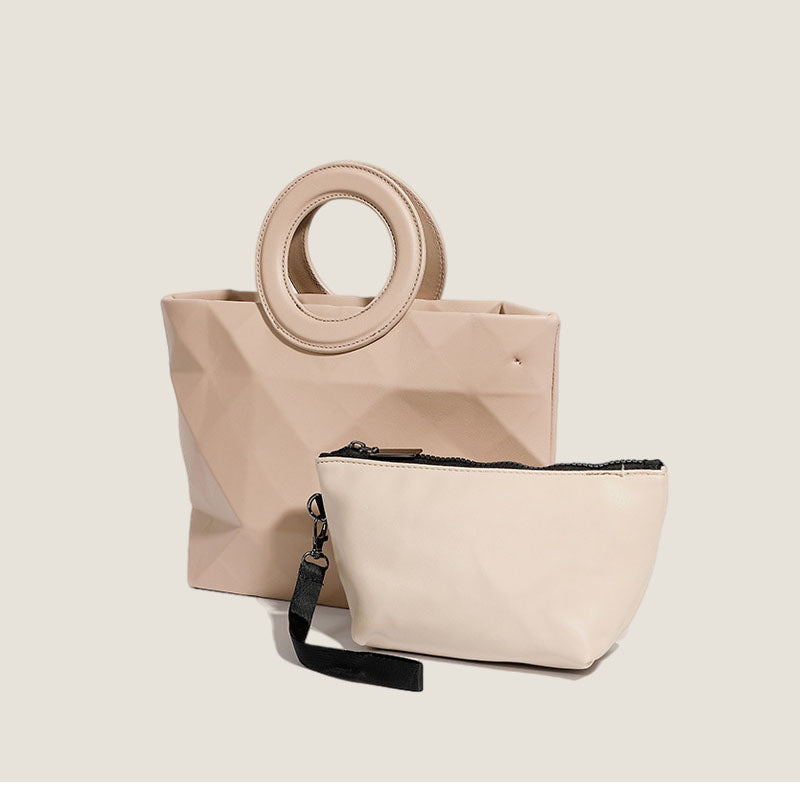Women’s Geometric Top Handle Tote Bag with Shoulder Strap image 4