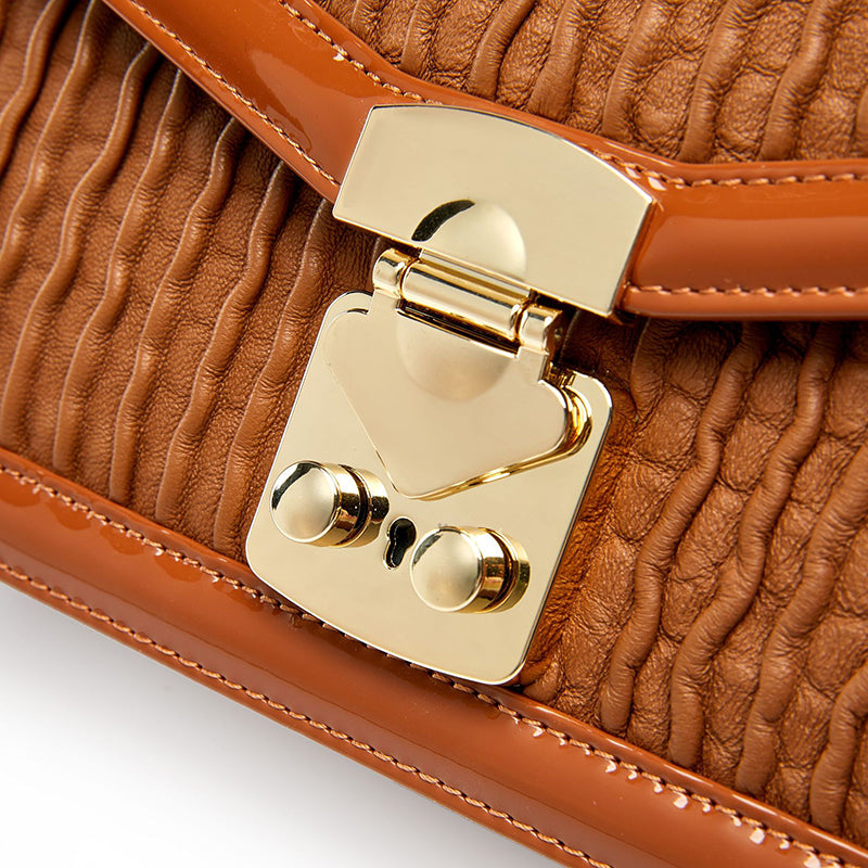 Women’s Genuine Leather Quilted Flap Crossbody Bags image 4