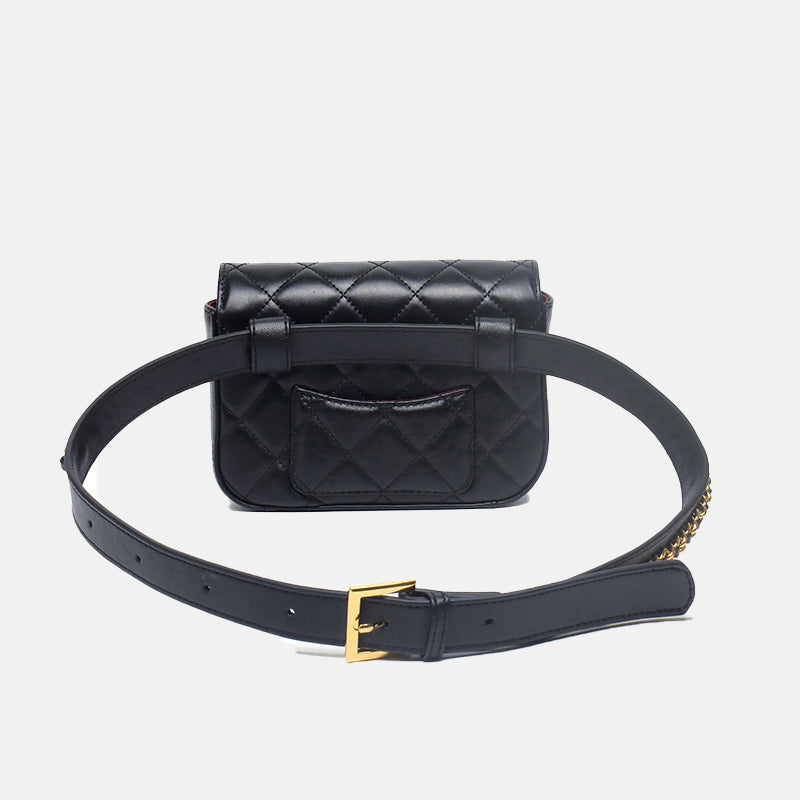 Women’s Mini Quilted Genuine Leather Flap Waist Bags image 3