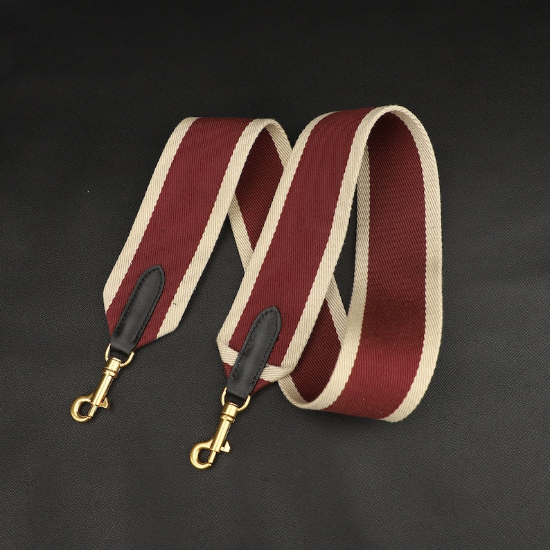 Textile & Calfskin Bag Strap: 2" Wide, Crossbody or Shoulder