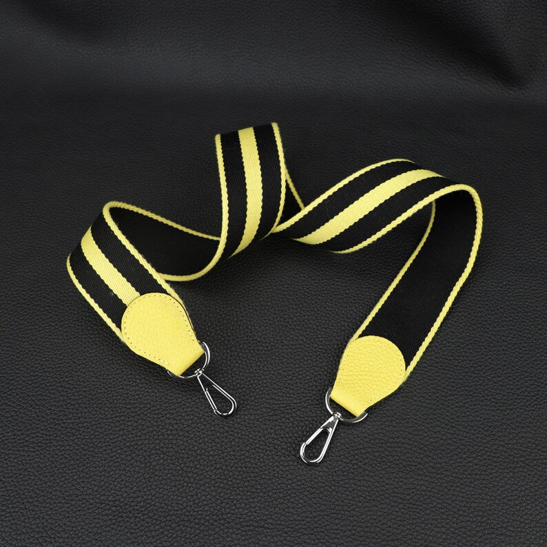 50mm Striped Canvas Bag Strap: Adjustable Length, 8 Colors
