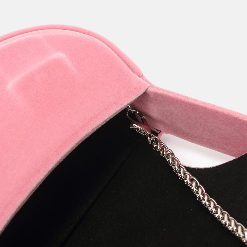 Women’s Velvet Flap Mini Saddle Shoulder Bags image 4