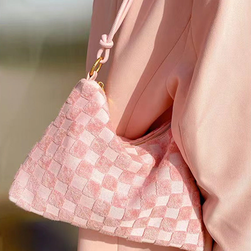 Women’s Checker Hobo Baguette Bags image 9
