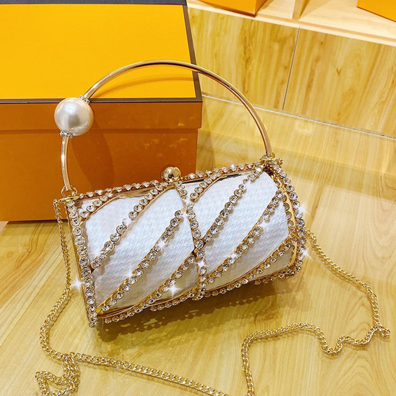 Women’s Rhinestones Strap Cylinder Evening Bags image 5
