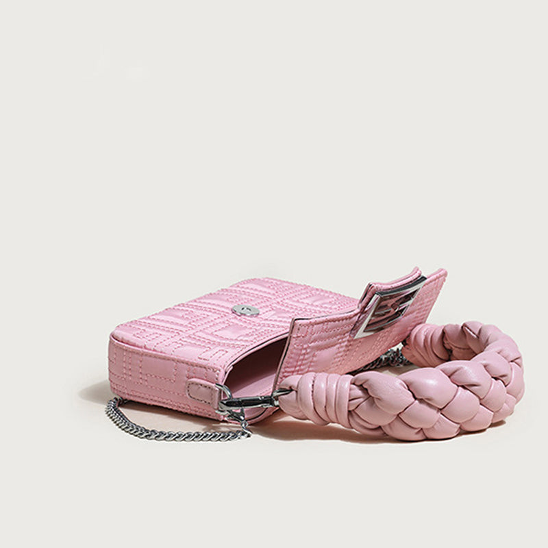 Women’s Small Braided Quilted Baguette Bags image 3