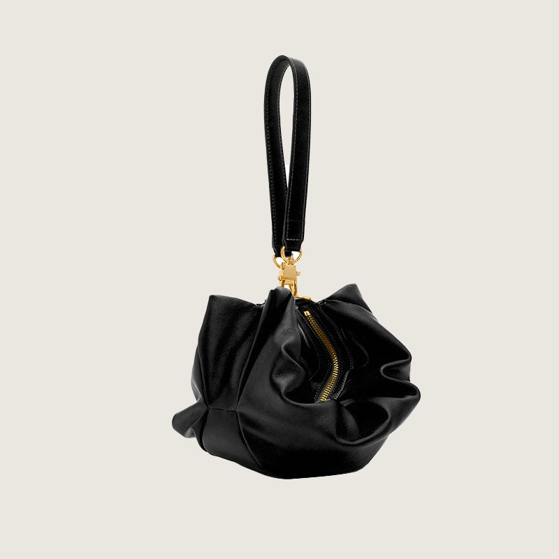Women’s Vegan Leather Dumpling Wristlet Clutch Bags image