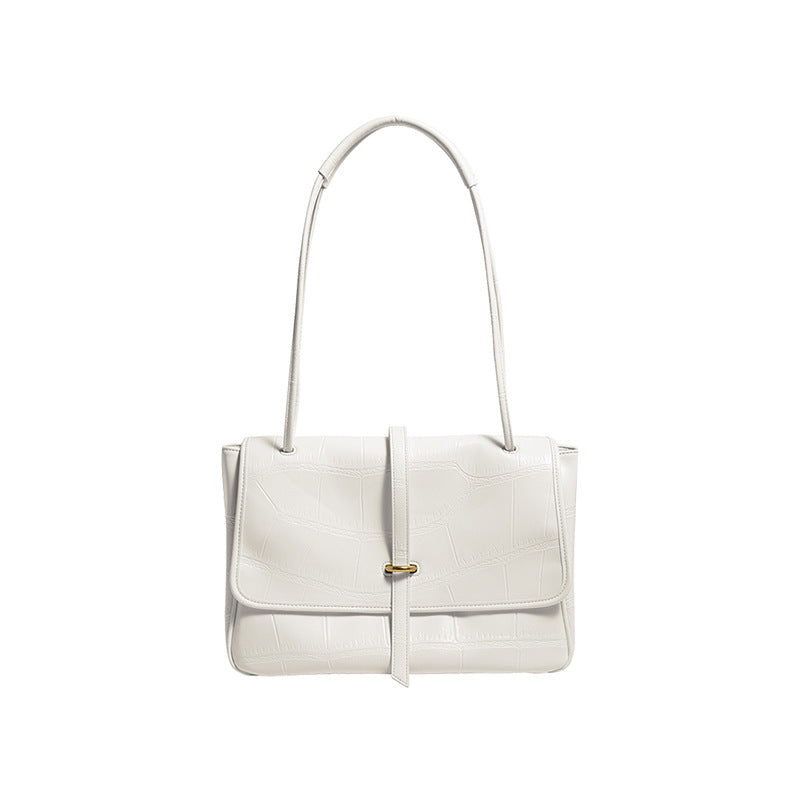 Women’s Stone Grain Vegan Leather Shoulder Bags with Strap image