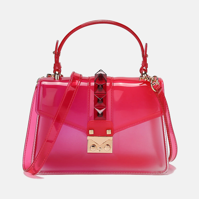 Women’s Flap Clear PVC Top Handle Bags with Shoulder Strap image 4