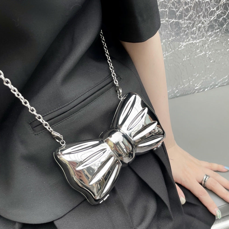 Women’s Silver Bow Clutch Mini Evening Bags image 3