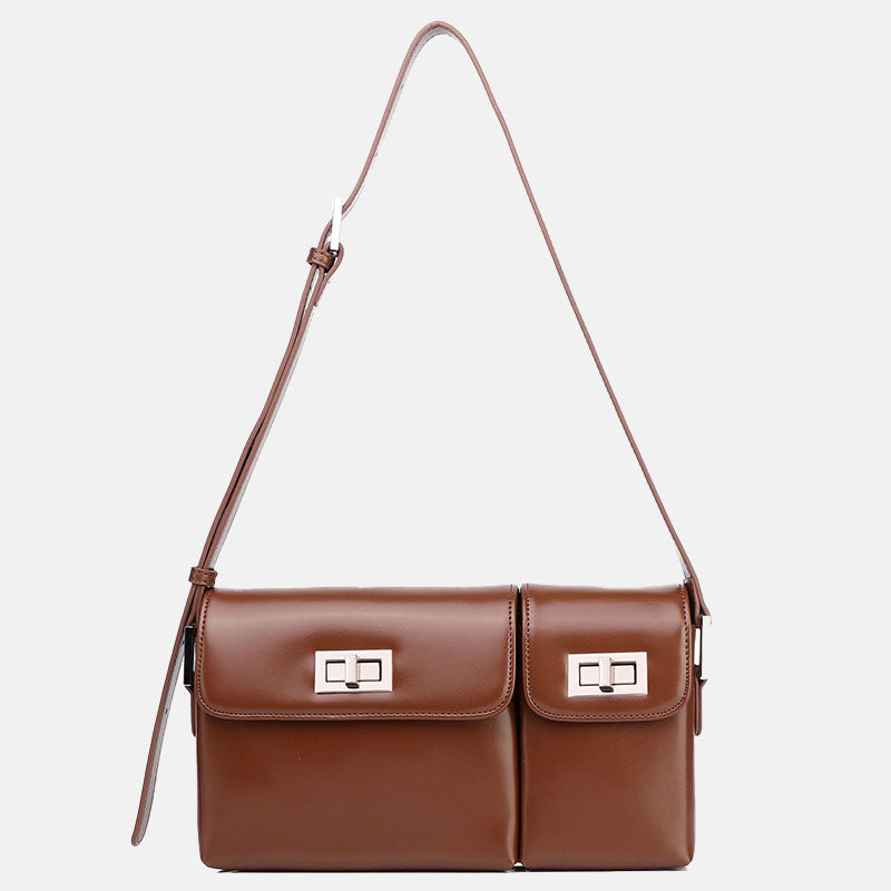 Women’s Two Flap Baguette Bags in Genuine Leather image