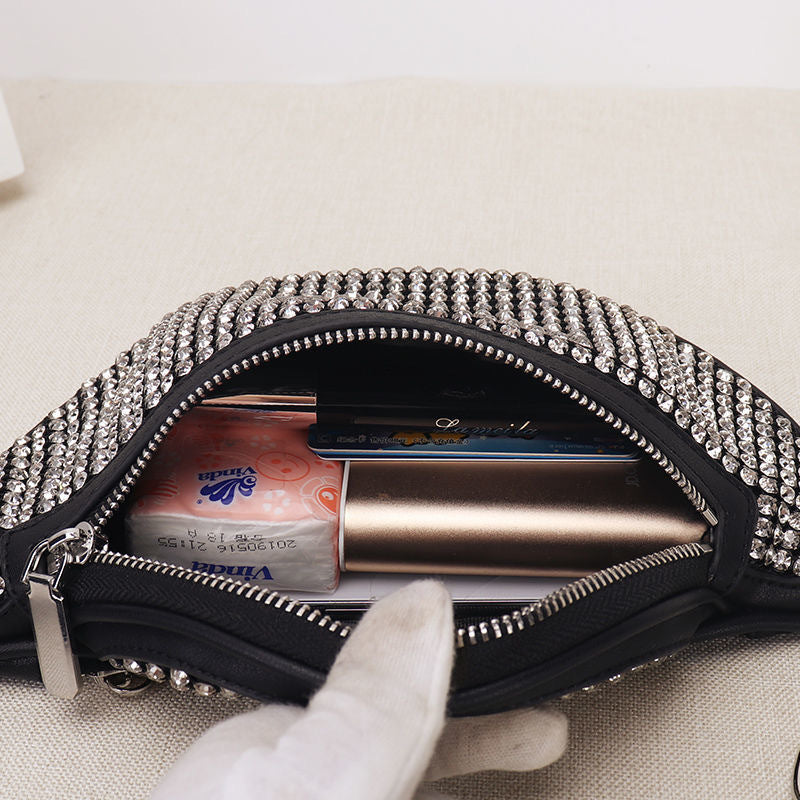 Women’s Rhinestones Crossbody Sling Wasit Bags in Genuine Leather image 4