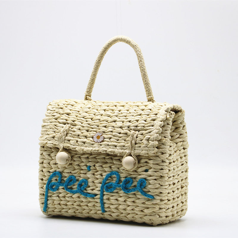 Women’s Straw Woven Top Handle Bucket Bags image 3