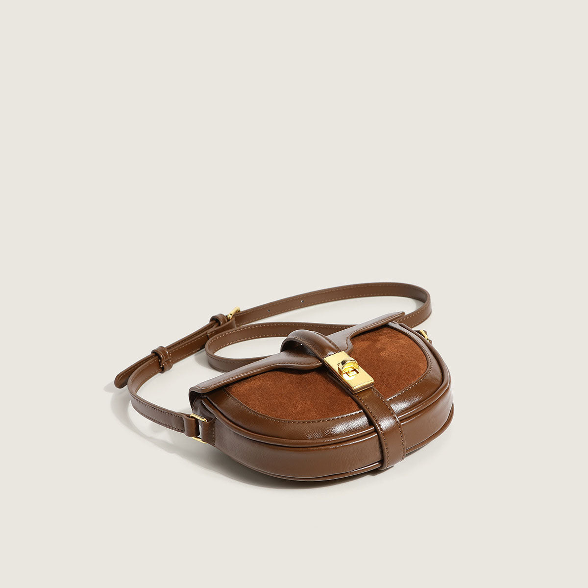 Women’s Buckle Saddle Bags in Vegan Leather image 4