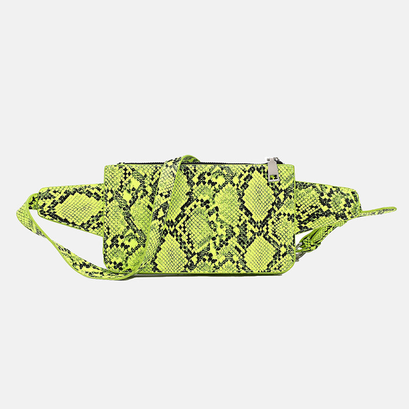 Women’s Python Square Waist Packs in Vegan Leather image 3