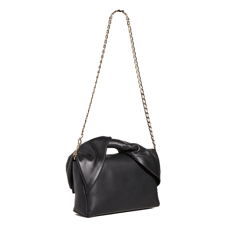 Women’s Leather Top Handle Flap Handbags in Black image 3