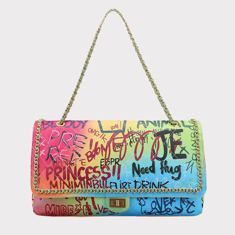 Women’s Graffiti Quilted Large Chain Bags image