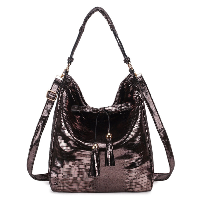 Women’s Metallic Hobo Bags Shoulder Bags with Tassel image 4