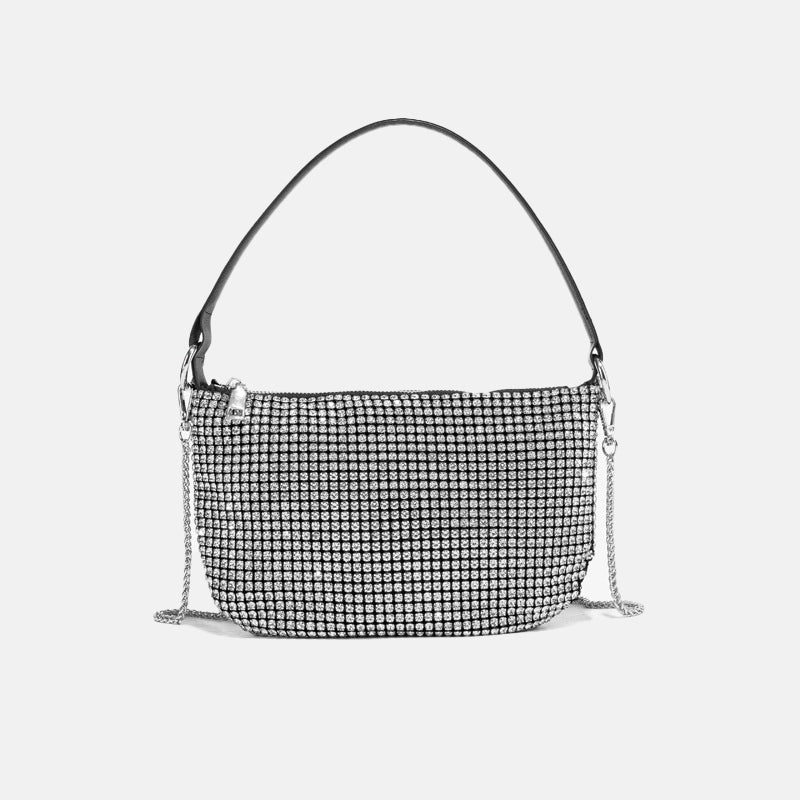 Women’s Rhinestones Evening Baguette Bags with Shoulder Chains image