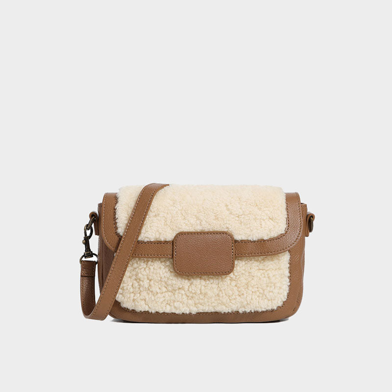Women’s Faux Lamb Fur Fuzzy Messenger Bags image