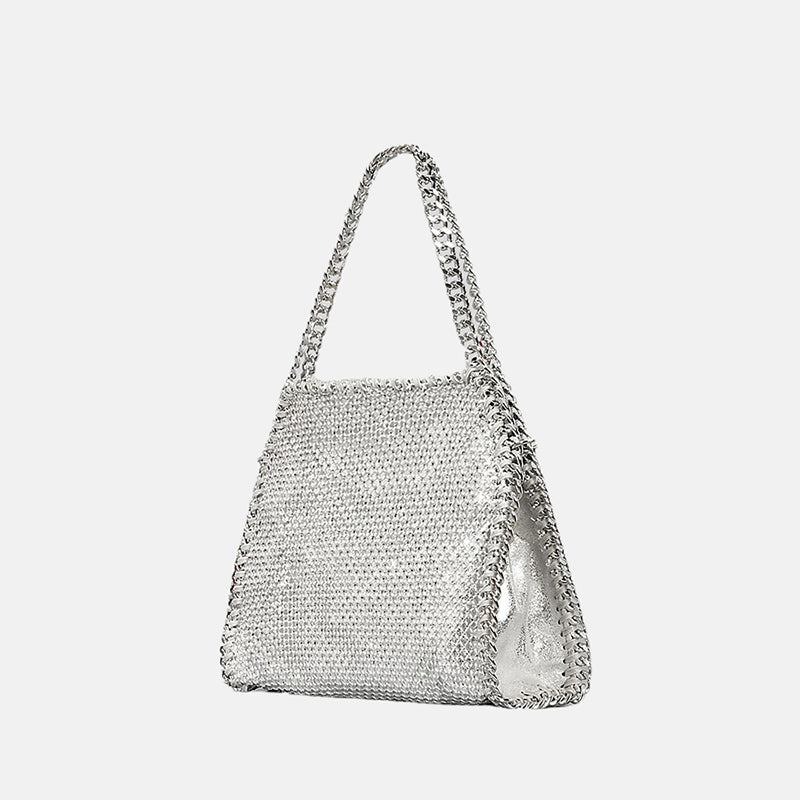 Women’s Rhinestone Woven Chains Hobo Evening Purse image 2