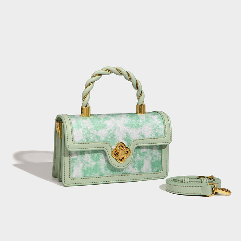 Women’s Dye Twisted Top Handle Bags with Shoulder Strap image 4