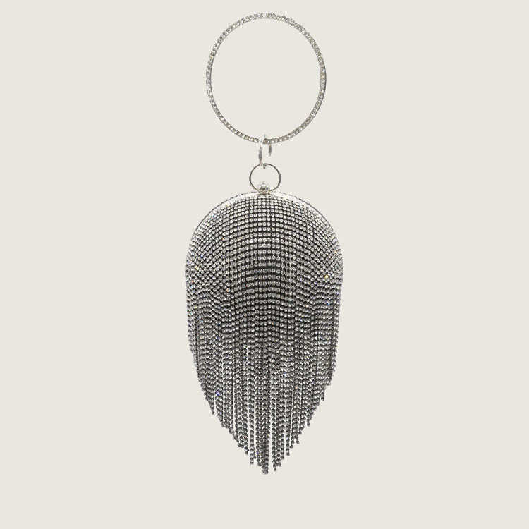 Women’s Rhinestone Fringe Disco Ball Evening Clutch Bags image