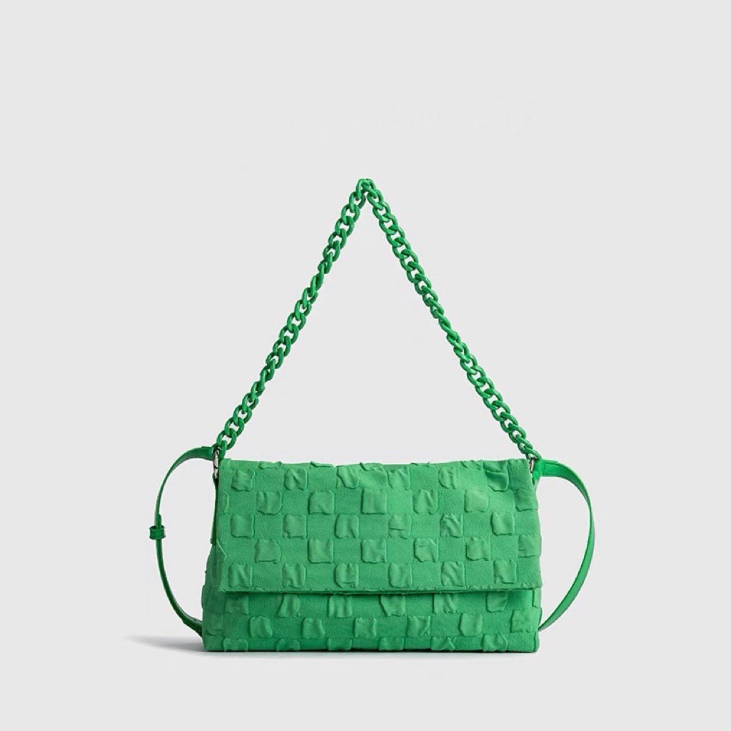 Women’s Textured Checker Baguette Bags image 3