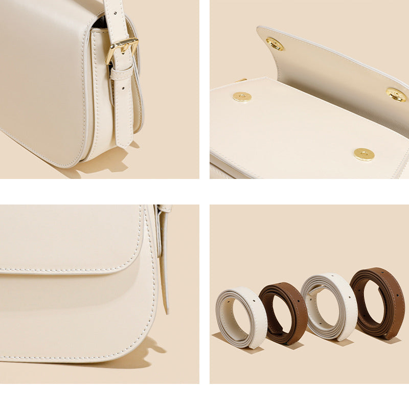 Women’s Minimal Genuine Leather Flap Shoulder Messenger Bags image 4