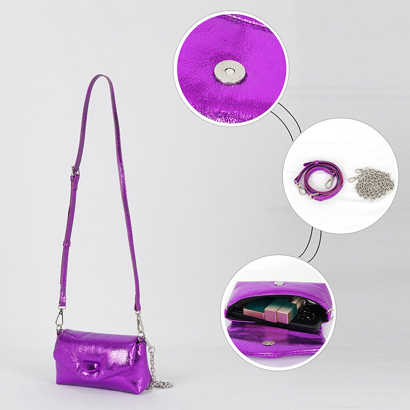 Women’s Metallic Flap Mini Shoulder Bags image 4