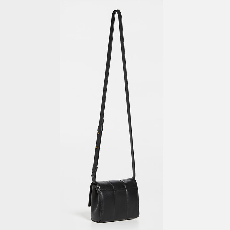 Women’s Flap Small Crossbody Bags Genuine Leather Black image 2
