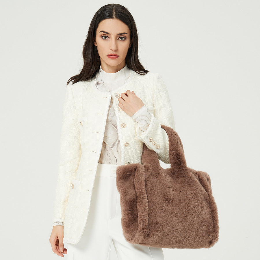 Women’s Large Faux Fur Tote Bags image 3