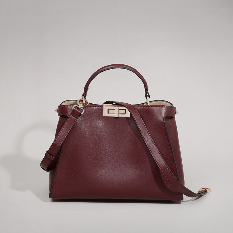 Women’s Genuine Leather Top Handle Satchel Bags with Shoulder Strap image 3