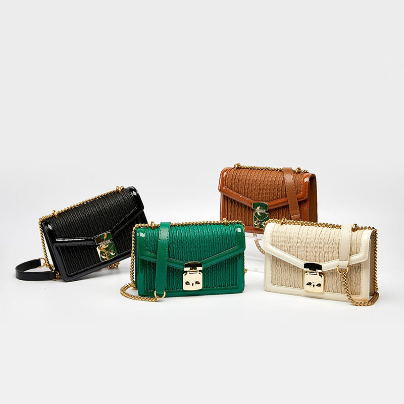Women’s Genuine Leather Quilted Flap Crossbody Bags image 5