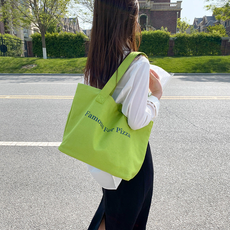 Women’s Letter Print Canvas Shopping Tote image 5