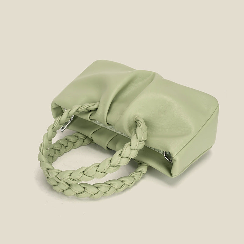 Women’s Braided Bucket Top Handle Bags in Vegan Leather image 3