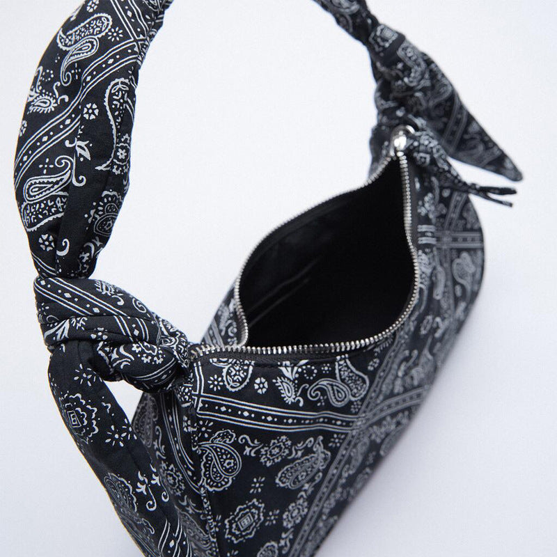 Women’s Floral Hobo Baguette Bags in Black image 5