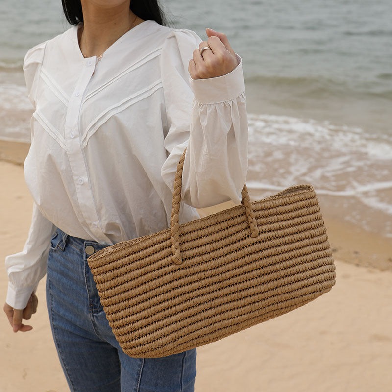 Women’s Handmade Woven Beach Bucket Tote Bags image