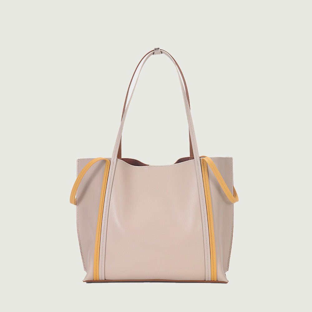 Women’s Two Tone Multi-Straps Genuine Leather Tote Bags image 4