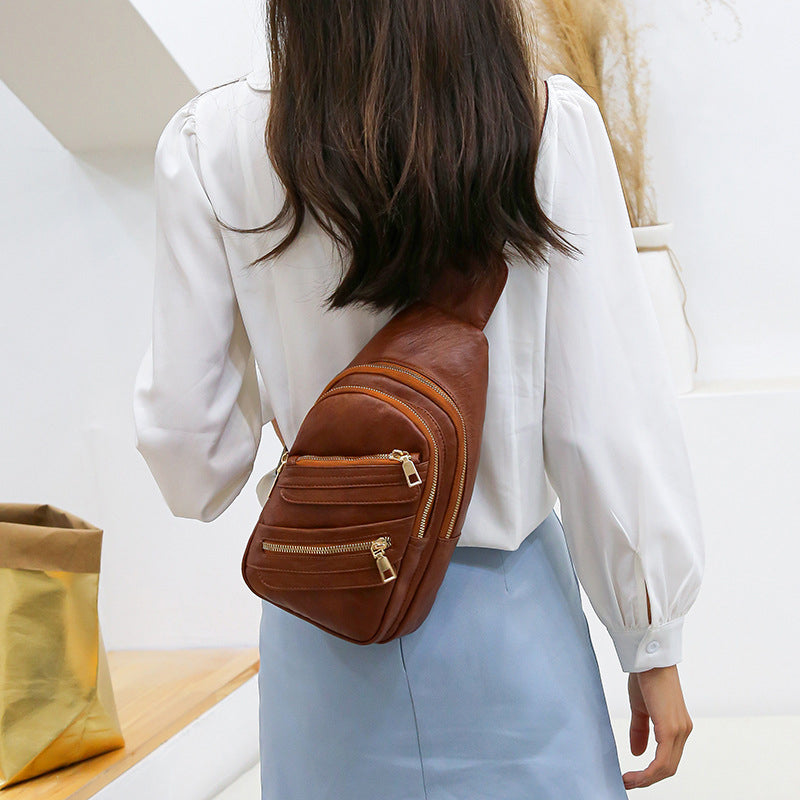 Women’s Multi-Zippers Crossbody Sling bags image 3