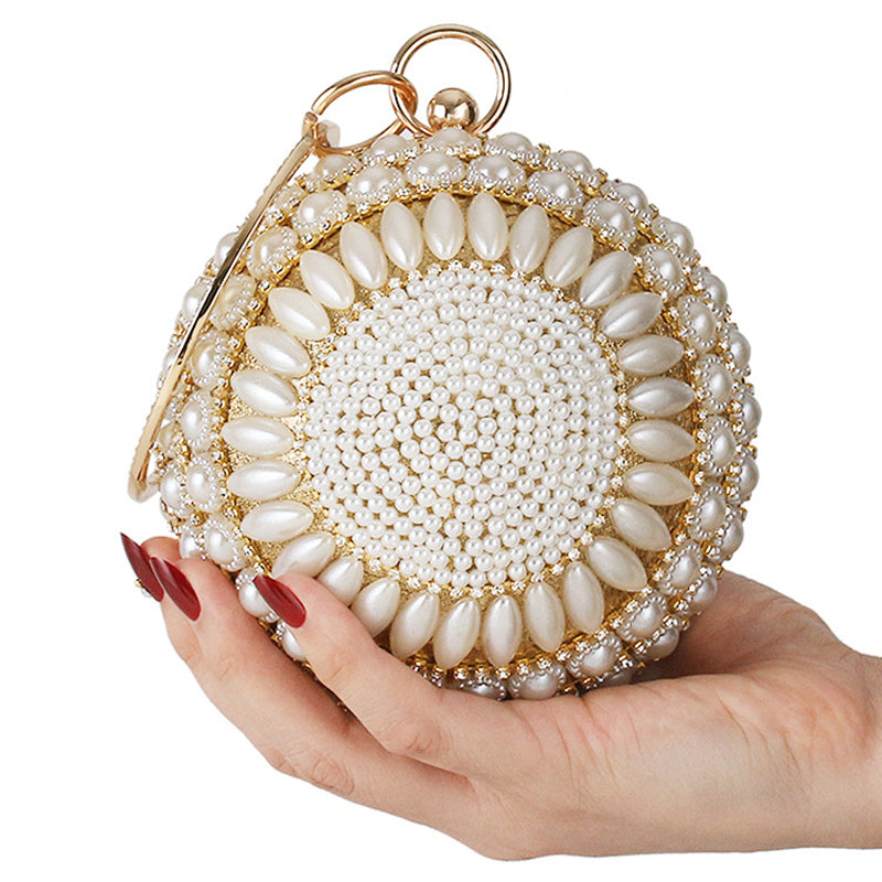 Women’s Round Beaded Evening Clutch Bag image 5